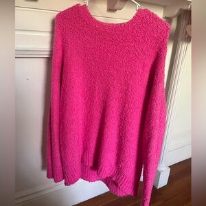 lou & grey cozy wool sweater hot pink M